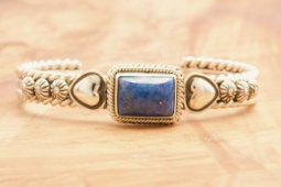 Artie Yellowhorse Genuine Denim Lapis Sterling Silver Heart Bracelet